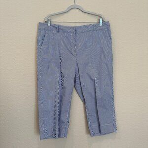 Talbots Wide Crop Blue and White Stripe Pants